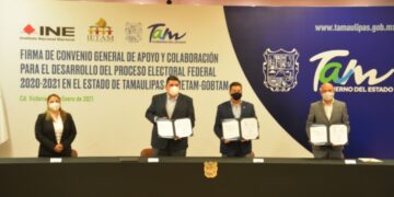 Firman gobierno de Tamaulipas y órganos electorales colaboración para las elecciones