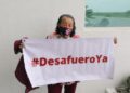 Diputados de MORENA protestan en el Informe del gobernador de Tamaulipas