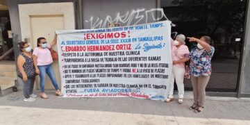Protestan enfermeras contra el sindicato del ISSSTE en Tamaulipas