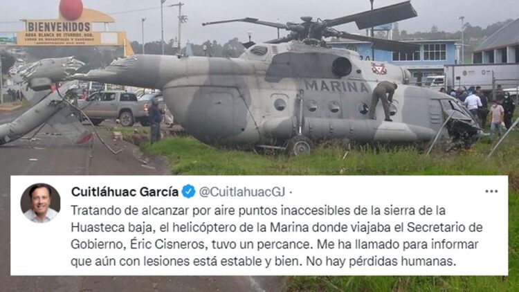 Secretario de Gobierno de Veracruz sufre accidente aéreo