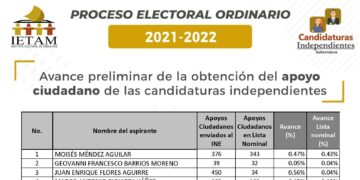 Independientes a la gubernatura de Tamaulipas reúnen pocas firmas de apoyo