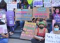 Protestan mujeres en Palacio de Gobierno de Tamaulipas