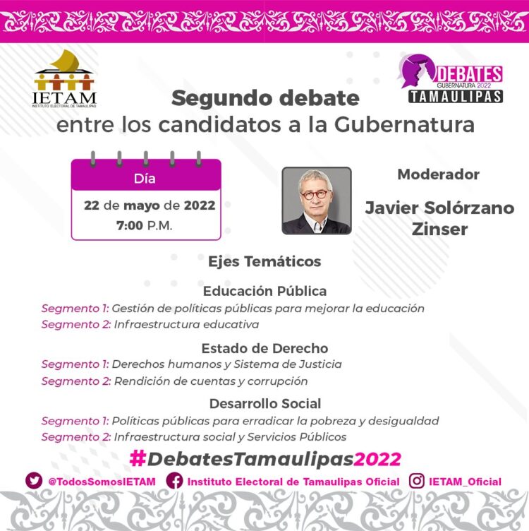 Educación y Desarrollo Social, temas del segundo debate en Tamaulipas
