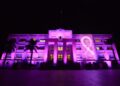 Iluminan de rosa el Palacio de Tamaulipas para concientizar sobre el cáncer de mama