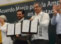 Firman gobernador Américo Villareal y director del IMSS nuevo modelo de salud para Tamaulipas