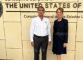 El gobernador de Tamaulipas y la cónsul de E.U. en Matamoros cooperarán para evitar caos migratorio