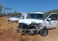 Camioneta «sale volando» cerca del Aeropuerto de Victoria