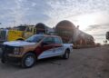 Peligro en carretera de Tamaulipas por traslado de piezas gigantes