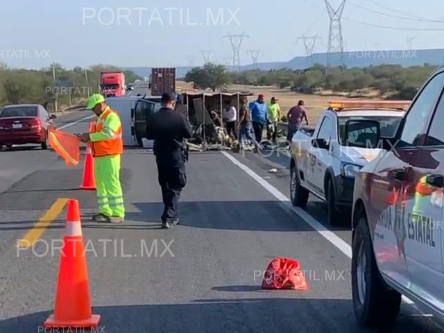 Alerta: Circulación cerrada en carril de la Carretera Victoria-Zaragoza por volcadura