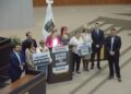 «Las pensiones no se tocan»: protestan diputados del PAN en Tamaulipas