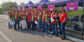 Participa Municipio en mega jornada de limpieza de HEB en río San Marcos