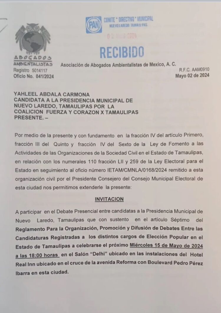 Carmen Lilia rechaza asistir al debate organizado por el IETAM y los Abogados Ambientalistas, Yahleel Abdala única candidata que acepta debatir.