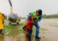 Con helicópteros, salvan a familias de inundación en Hidalgo, Tamaulipas