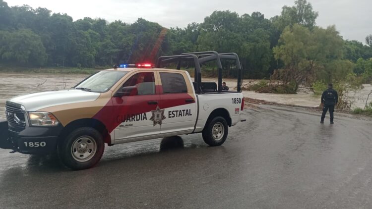 Guardia Estatal de Tamaulipas vigila zonas en riesgo de inundación