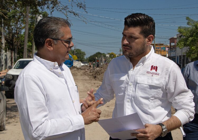 Alcalde Alberto Granados supervisa obras de drenaje en Matamoros: 80 millones de pesos para 30 colonias