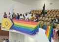 Protesta LGBTQ+ en el Congreso de Tamaulipas