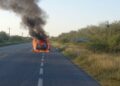 Guardia Estatal atendió incendio de camioneta en Carretera Federal 97 de Reynosa