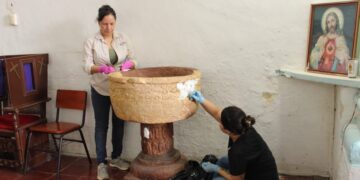 El INAH atiende retablo de la iglesia de la Inmaculada Concepción en Campeche