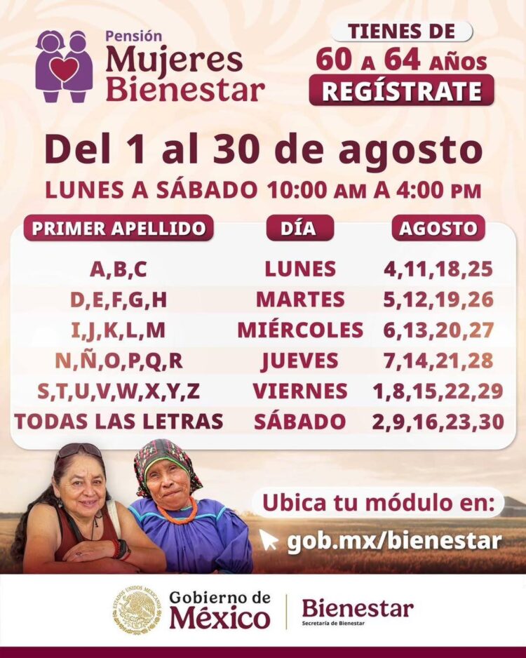 Prepara en Tamaulipas registro para la Pensión Mujeres Bienestar en Tamaulipas