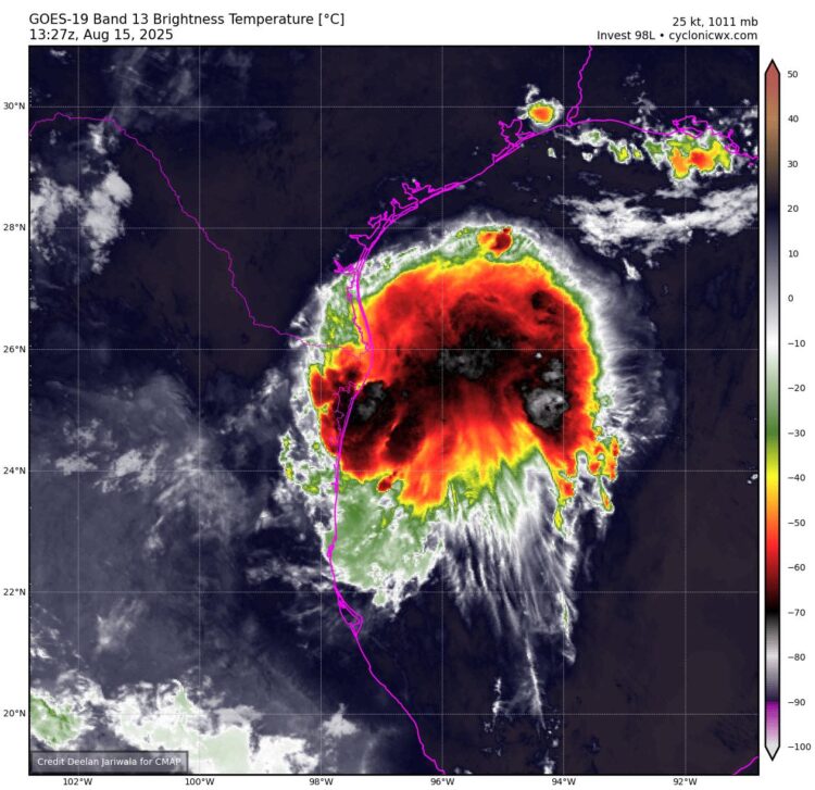 Prevén tormentas fuertes en el norte de Tamaulipas por Disturbio 98L