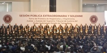 Ante miles de personas, toman protesta los nuevos jueces y magistrados de Tamaulipas