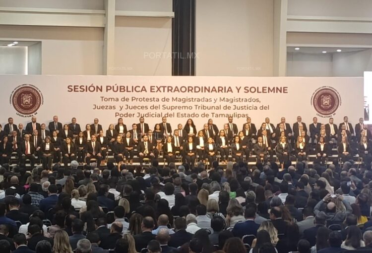 Ante miles de personas, toman protesta los nuevos jueces y magistrados de Tamaulipas