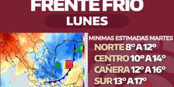 Nuevo frente frío 19 provocará lluvias intensas y evento de Norte