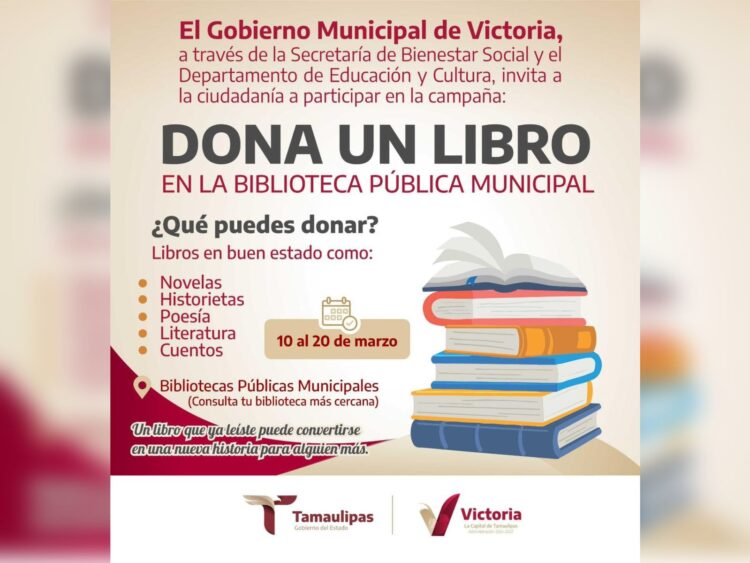 Invitan a victorenses a donar libros