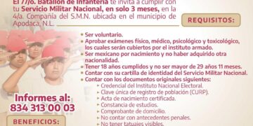 Invitan a cumplir Servicio Militar en tres meses en Apodaca
