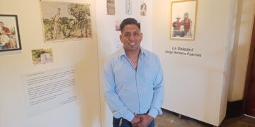 Jorge Antonio Fuentes cuando presentó su exposición "La Soledad"